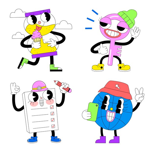 Conjunto de pegatinas de ácido