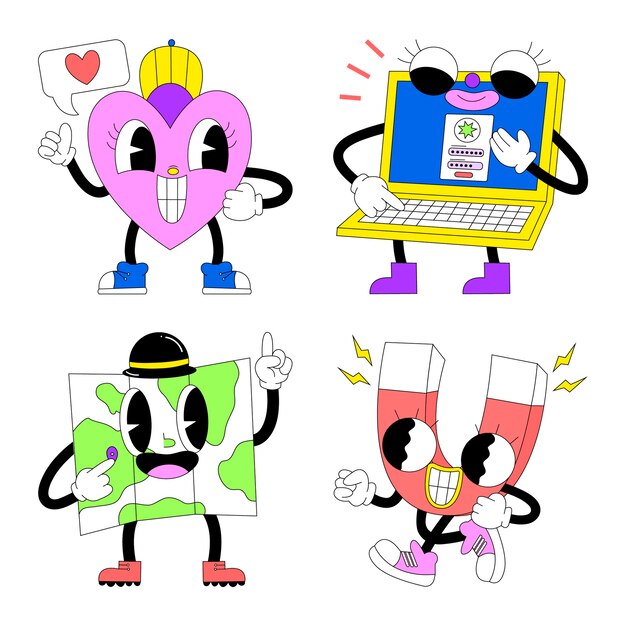 Conjunto de pegatinas de ácido