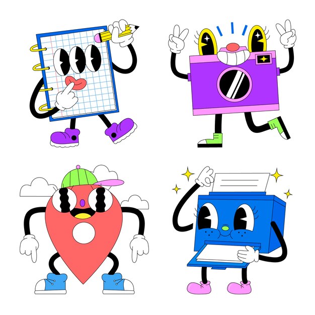 Conjunto de pegatinas de ácido