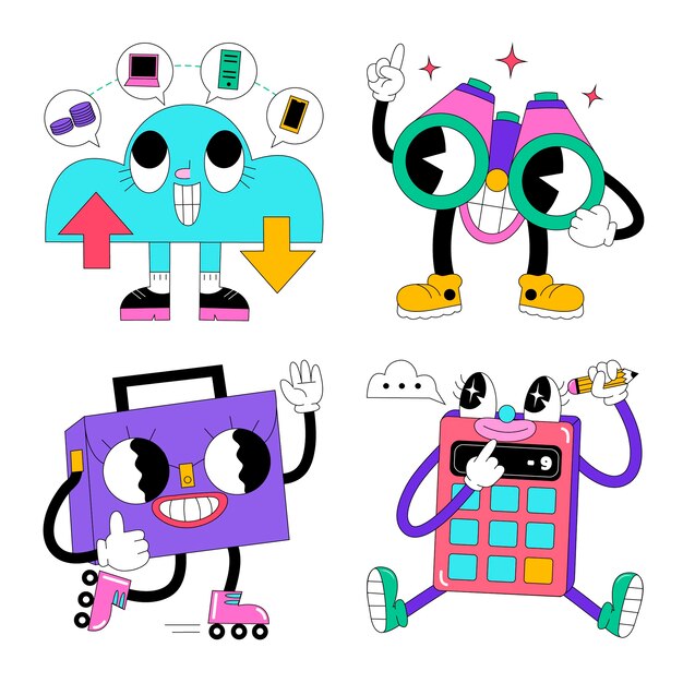 Conjunto de pegatinas de ácido