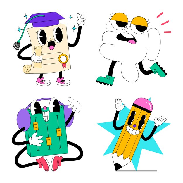 Conjunto de pegatinas de ácido