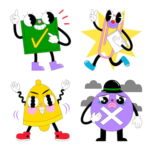 Conjunto de pegatinas de ácido