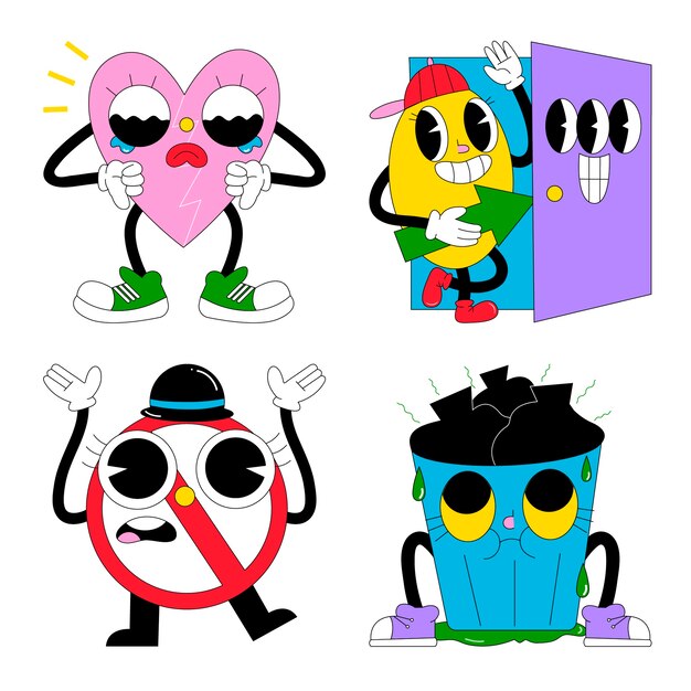 Conjunto de pegatinas de ácido
