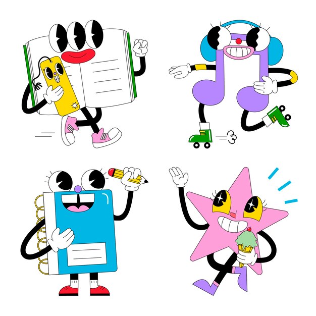 Conjunto de pegatinas de ácido