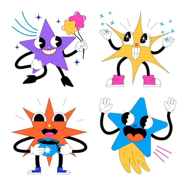 Conjunto de pegatinas de ácido