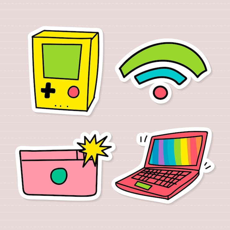 Vector gratuito conjunto de pegatinas de arte pop creativas y frescas vector