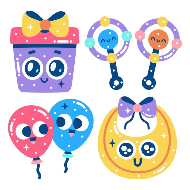 Conjunto de pegatinas deslumbrantes para baby shower