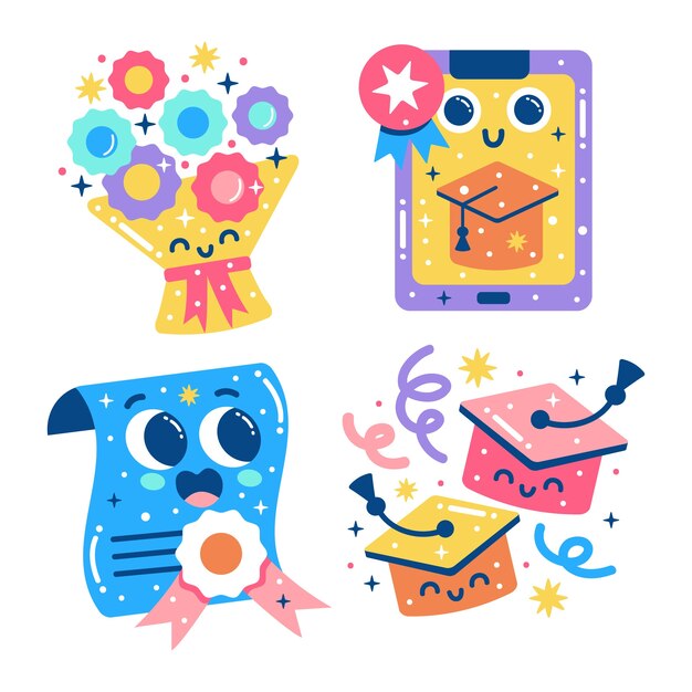 Conjunto de pegatinas de educación deslumbrante