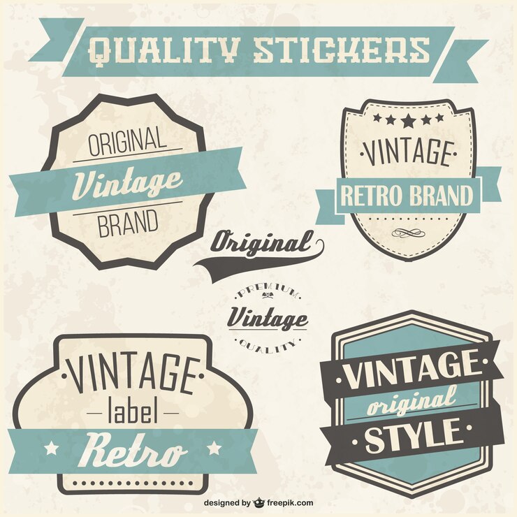 Vector gratuito conjunto de pegatinas de estilo retro