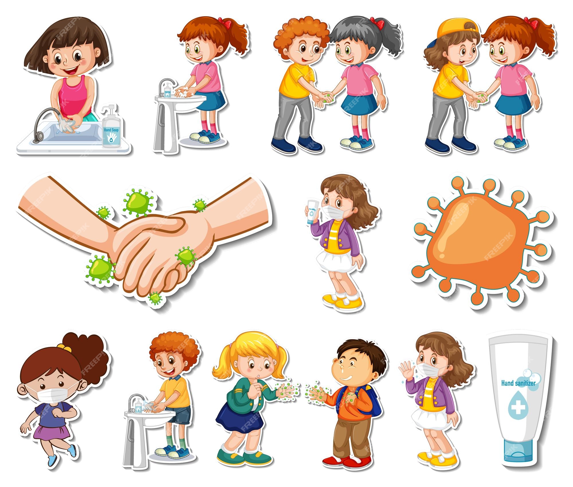 Vectores e ilustraciones de Nino lavandose manos para descargar gratis |  Freepik