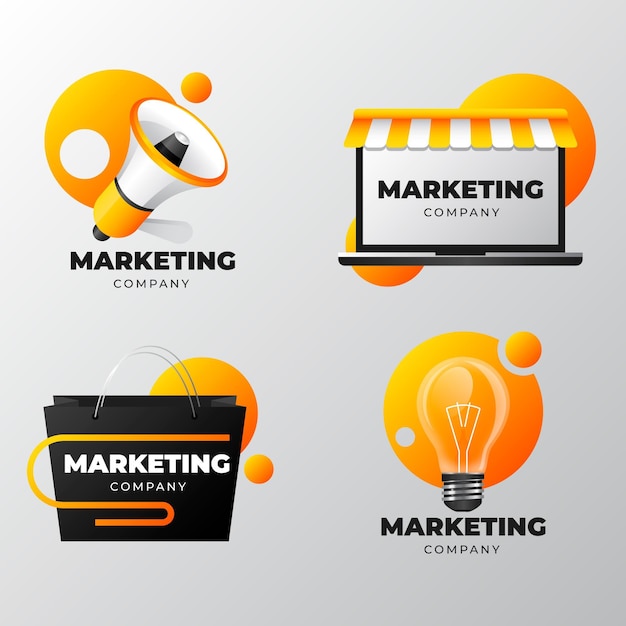 Vector gratuito conjunto de pegatinas de marketing