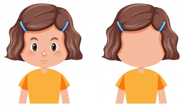 Conjunto de peinado diferente de niña