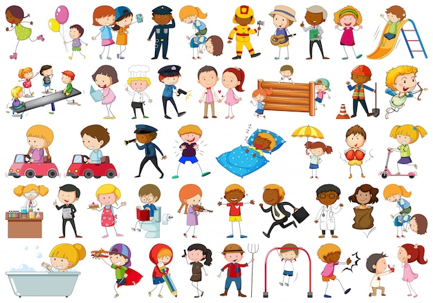 Conjunto de personaje de dibujos animados