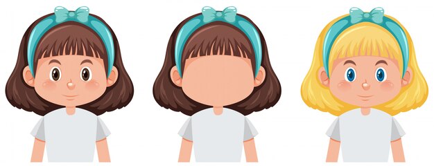 Conjunto de personaje de niña linda
