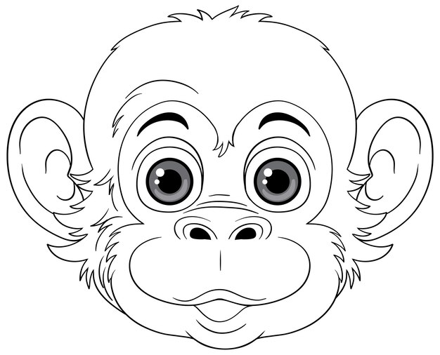Conjunto de personajes de dibujos animados de chimpancés para colorear