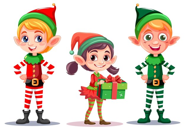 conjunto de personajes de dibujos animados de Navidad