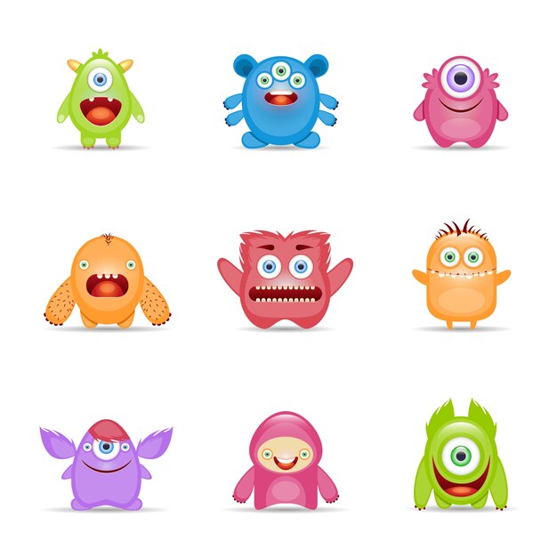 Conjunto de personajes de monstruo