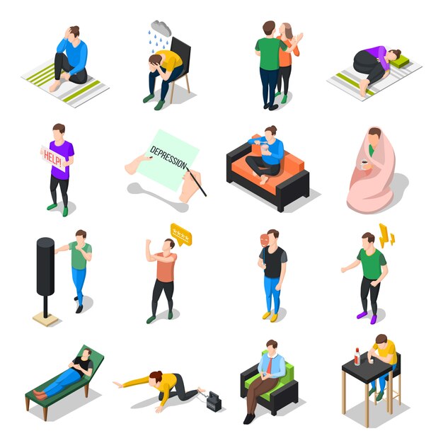 Conjunto de personas bajo estrés