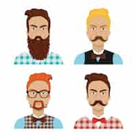 Vector gratuito conjunto de personas hipster