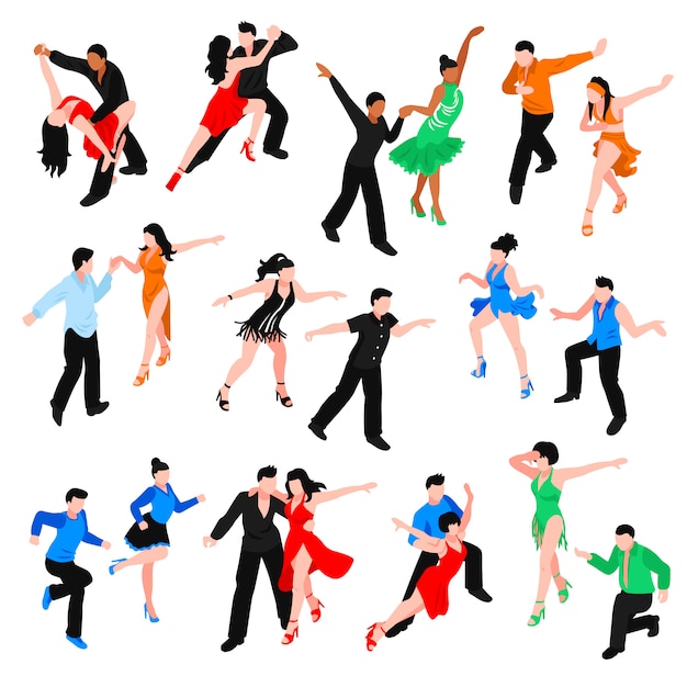 Conjunto de personas isométricas de bailes