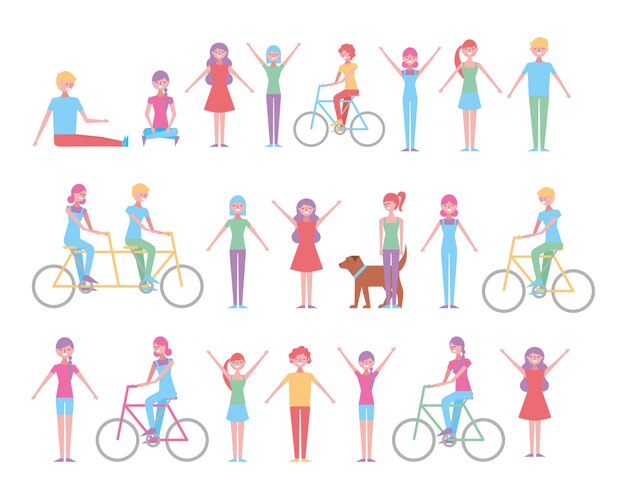 conjunto de personas que realizan actividades recreativas