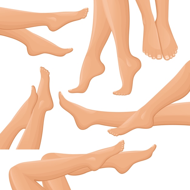 Conjunto de piernas femeninas
