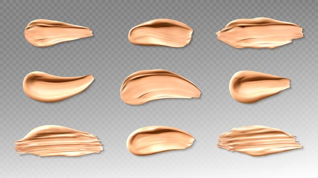 Conjunto de pinceladas de frotis de base para la piel o corrector