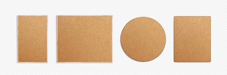 Vector gratuito conjunto de placas de memos con textura de corcho