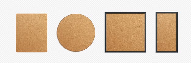 Conjunto de placas de memos con textura de corcho