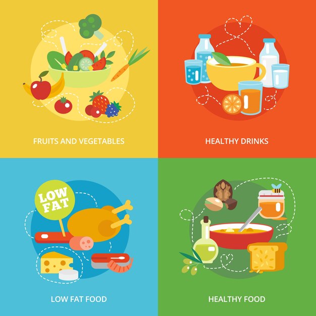 Conjunto plano de alimentación saludable