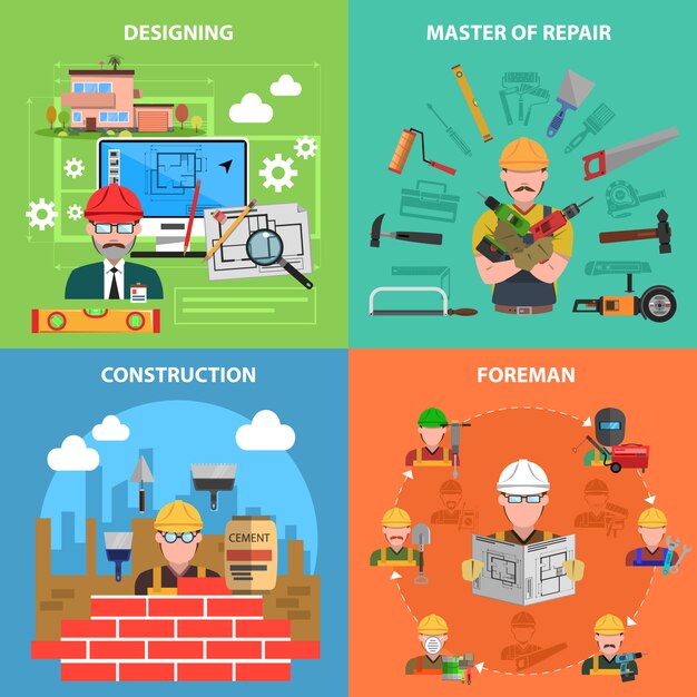 Conjunto plano de trabajador