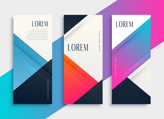 Conjunto de plantilla de banner geométrica de estilo empresarial