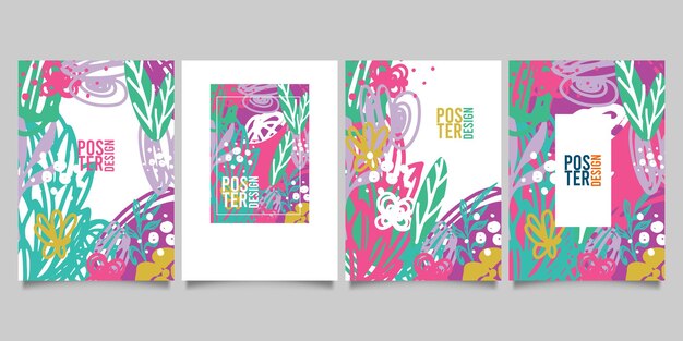 Conjunto de plantillas artísticas universales creativas abstractas.