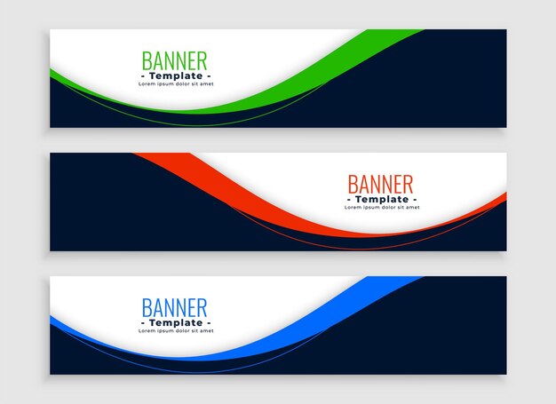 conjunto de plantillas de banners de negocios web para sitios web modernos telón de fondo
