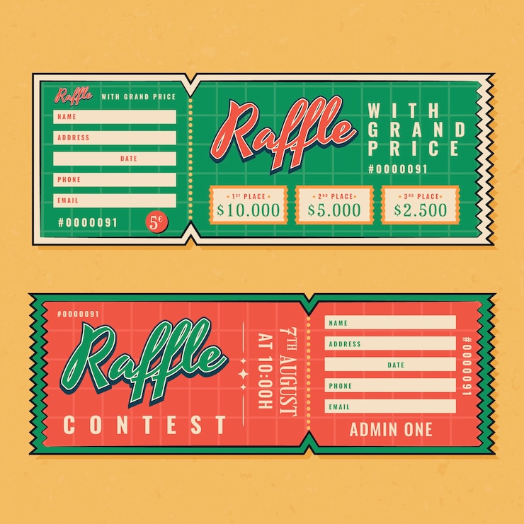 Vector gratuito conjunto de plantillas de boletos de sorteo