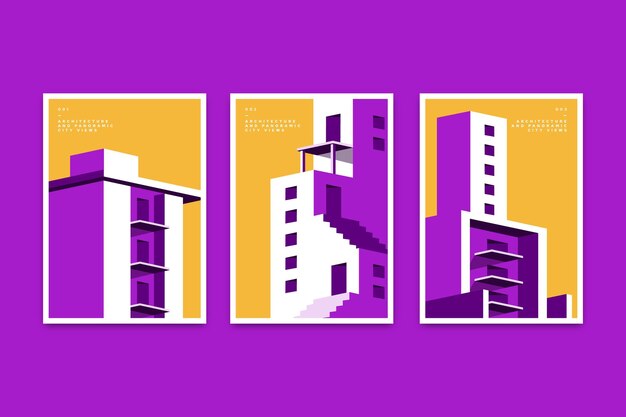 Conjunto de plantillas de cubiertas de arquitectura mínima