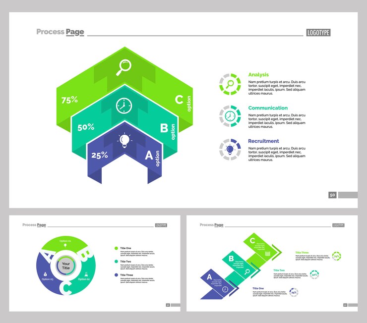 Vector gratuito conjunto de plantillas de diapositivas de consulta