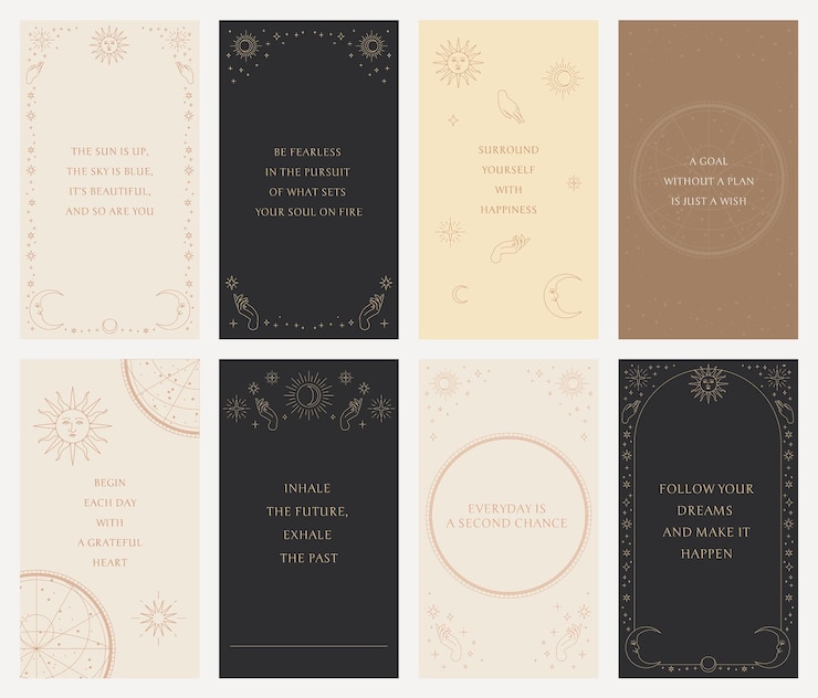 Vector gratuito conjunto de plantillas editables de vector de arte celestial