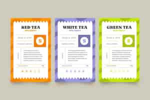 Vector gratuito conjunto de plantillas de etiquetas de té de diseño plano