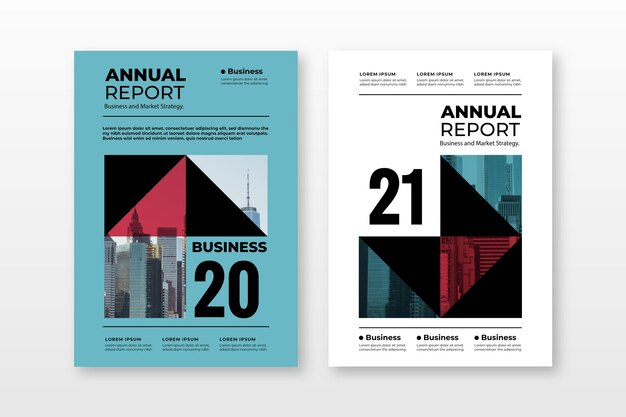 Conjunto de plantillas de informe anual abstracto