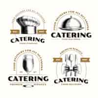 Vector gratuito conjunto de plantillas de logotipo de catering