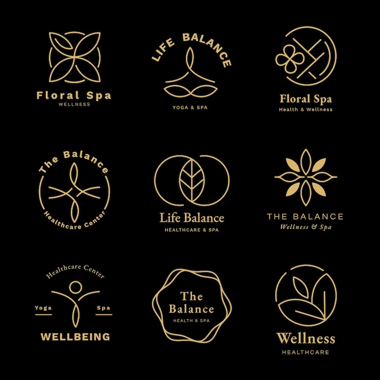 Vector gratuito conjunto de plantillas de logotipo de centro de salud