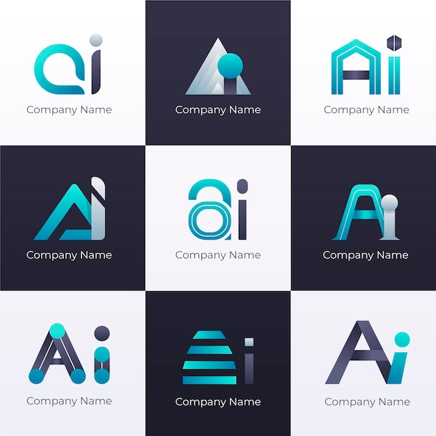 Conjunto de plantillas de logotipo degradado ai