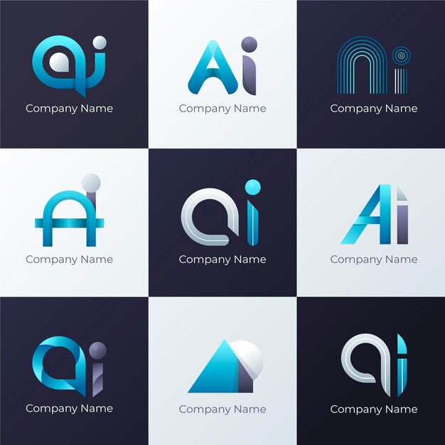 Conjunto de plantillas de logotipo degradado ai