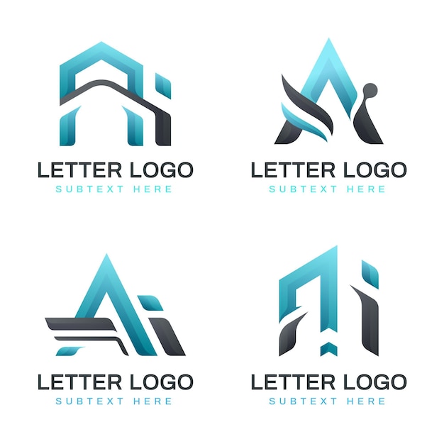 Conjunto de plantillas de logotipo degradado ai