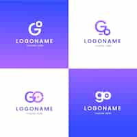 Vector gratuito conjunto de plantillas de logotipo degradado ir