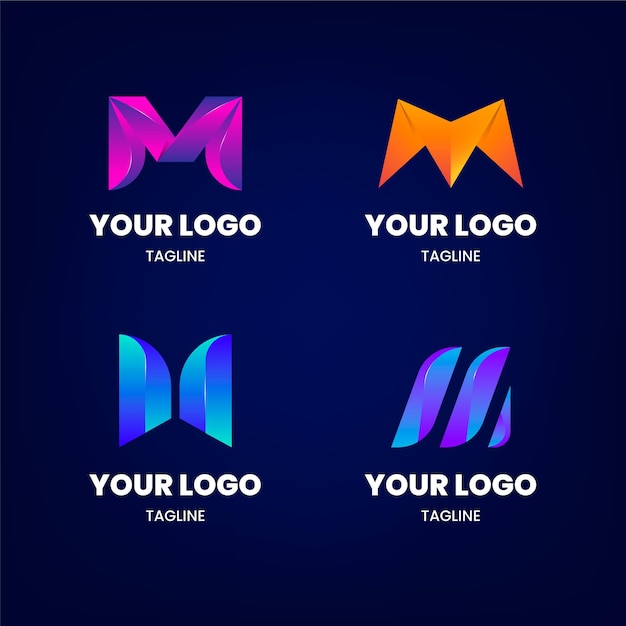 Conjunto de plantillas de logotipo degradado m