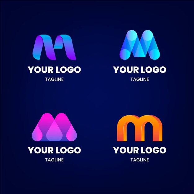 Conjunto de plantillas de logotipo degradado m