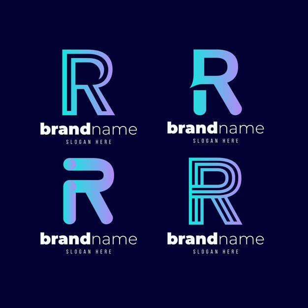 Conjunto de plantillas de logotipo degradado r