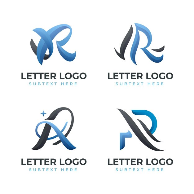 Conjunto de plantillas de logotipo degradado r